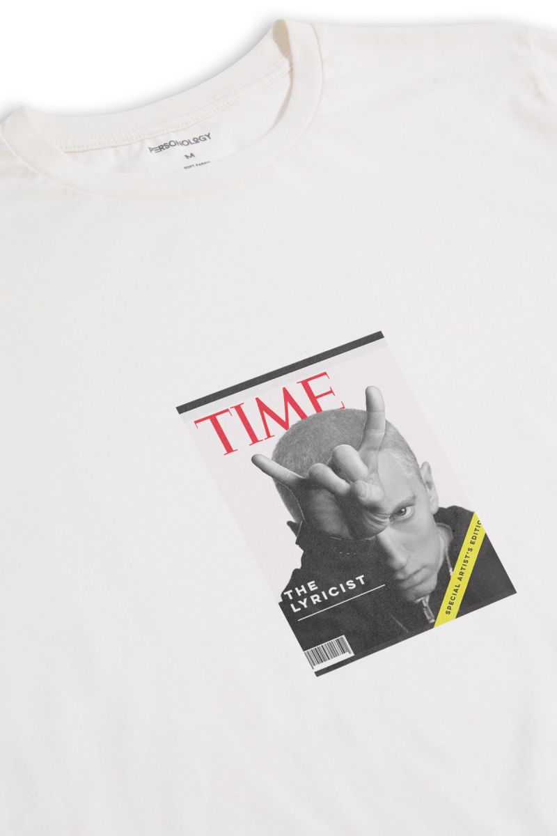 Off White Soft Fabric The Lyricist Design Short Sleeve Tee