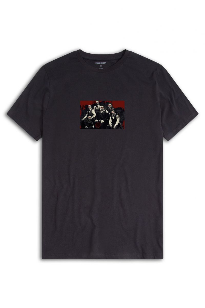Black Soft Fabric Zensieren Design Short Sleeve Tee