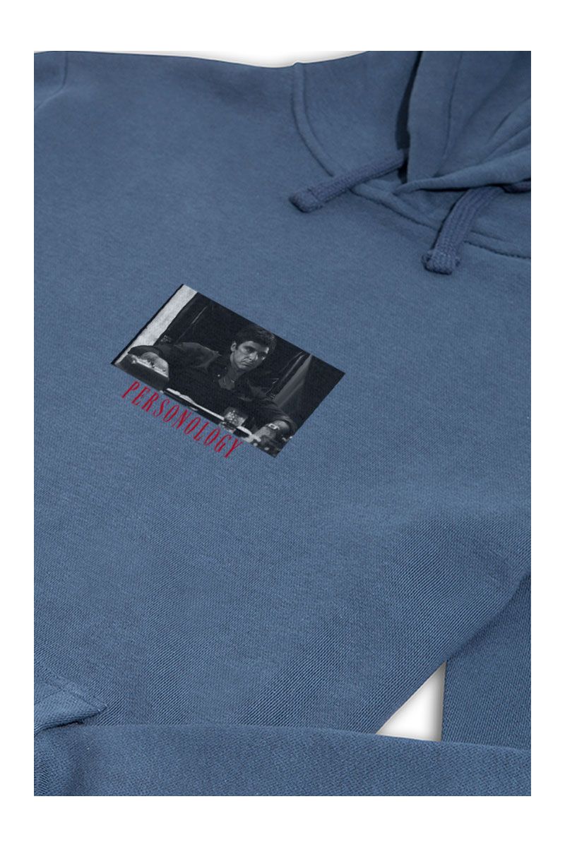 Navy Premium Cotton Tony Montana Design Pullover Hoodie