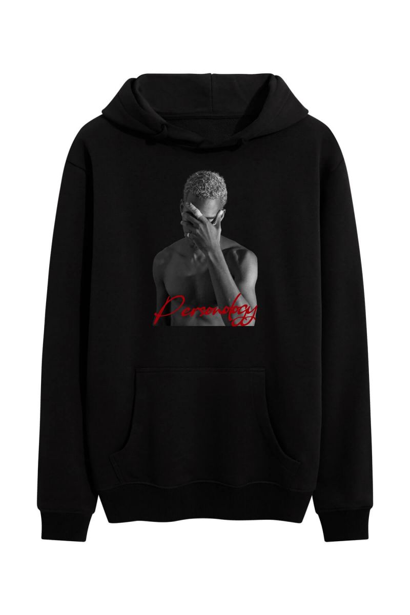 Black Premium Cotton Sad Design Pullover Hoodie