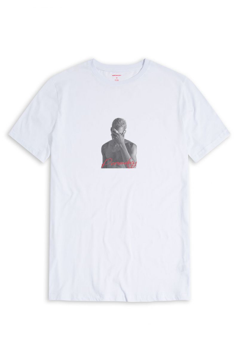 White Soft Fabric Sad Design Short Sleeve Tee