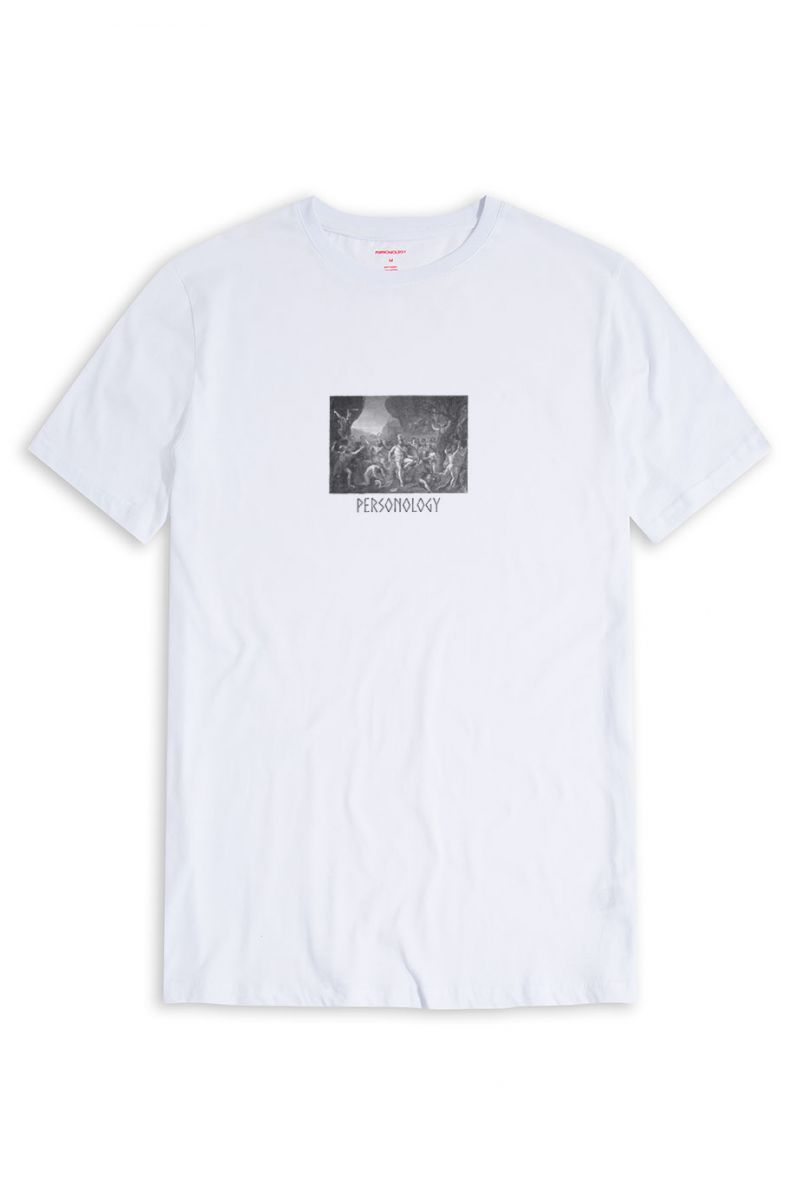 White Soft Fabric Leonidas Design Short Sleeve Tee