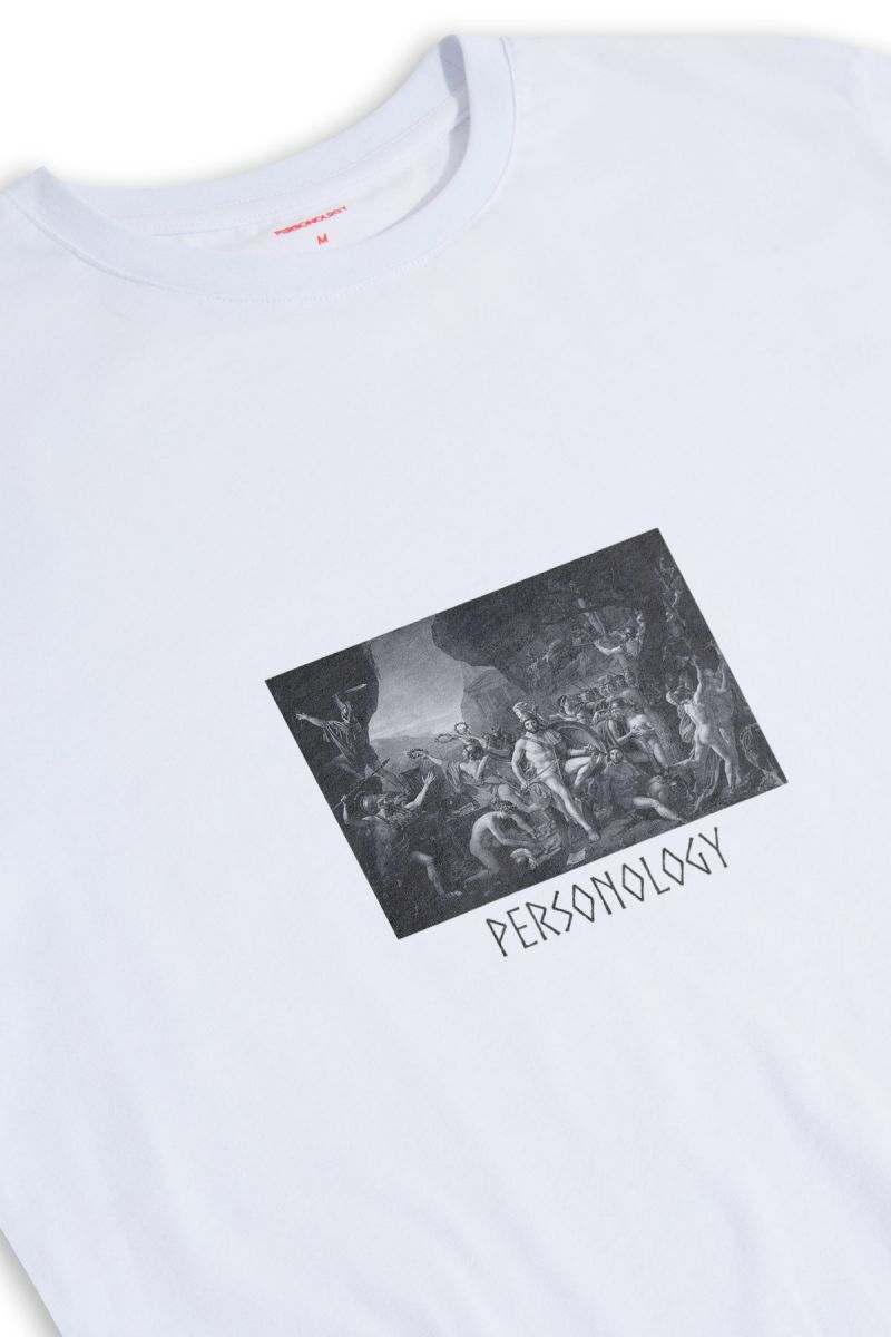 White Soft Fabric Leonidas Design Short Sleeve Tee