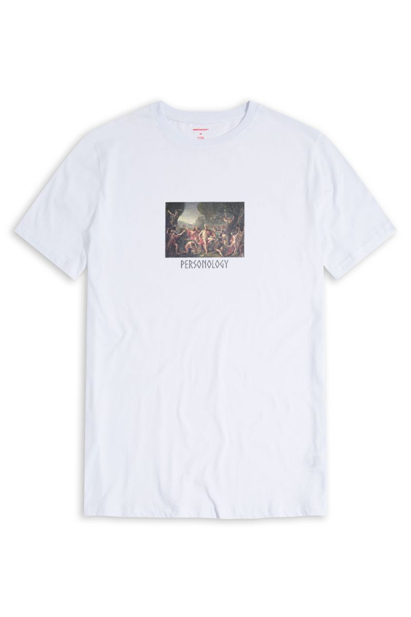 White Soft Fabric Leonidas Design Short Sleeve Tee