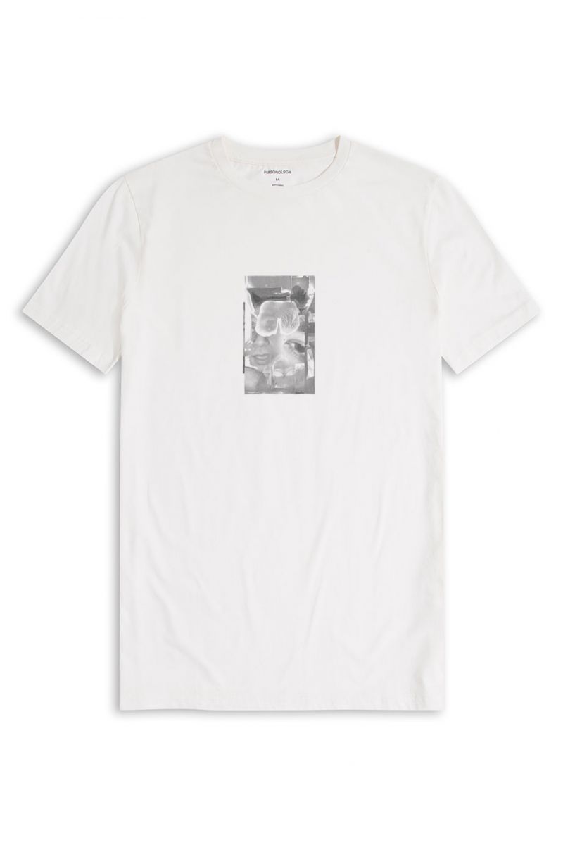 Off White Soft Fabric Endless High Design Short Sleeve Tee