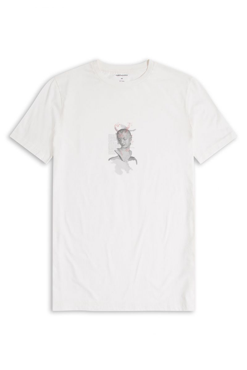 Off White Soft Fabric Julietta Design Short Sleeve Tee
