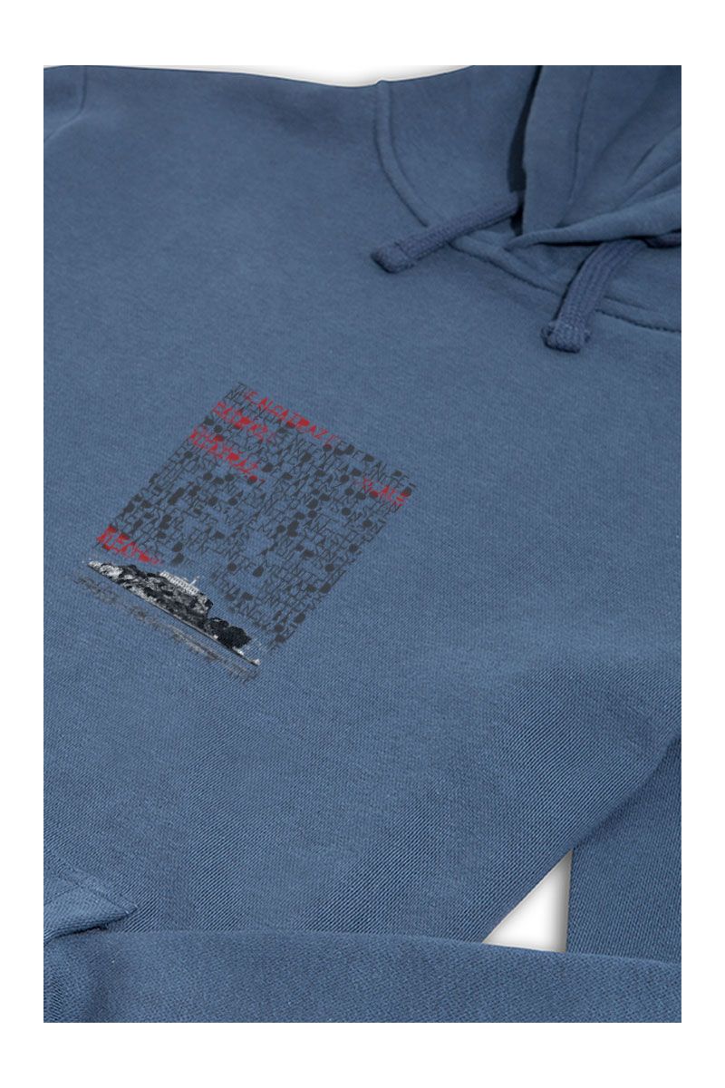 Navy Premium Cotton Alcatraz Design Pullover Hoodie