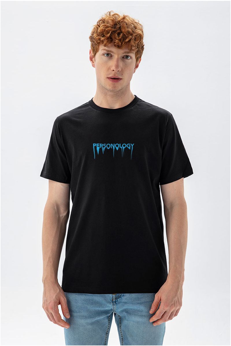 Black Soft Fabric Crocodile Tears Design Short Sleeve Tee