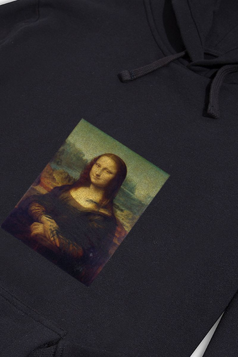 Black Premium Cotton Dirty Lisa Design Pullover Hoodie