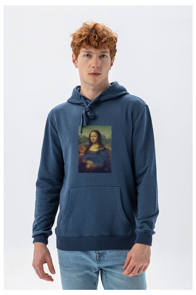 Navy Premium Cotton Dirty Lisa Design Pullover Hoodie
