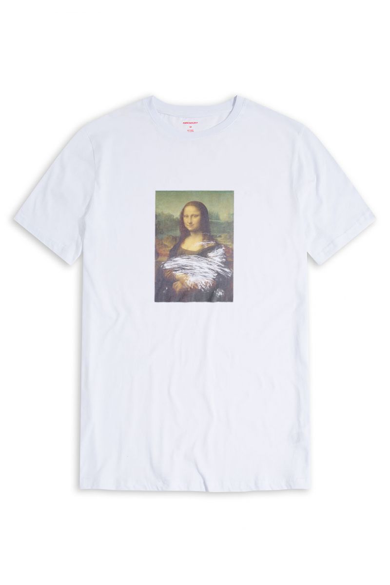 White Soft Fabric Dirty Lisa Design Short Sleeve Tee