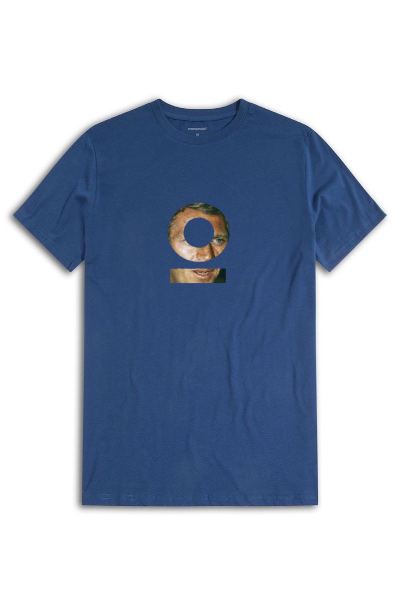 Navy Soft Fabric Steve Tee Design Short Sleeve Tee