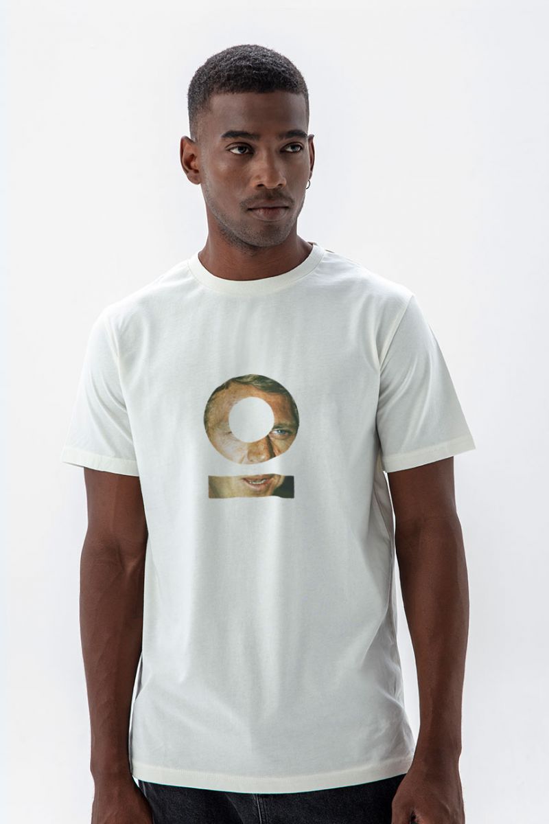 Off White Soft Fabric Steve Tee Design Short Sleeve Tee