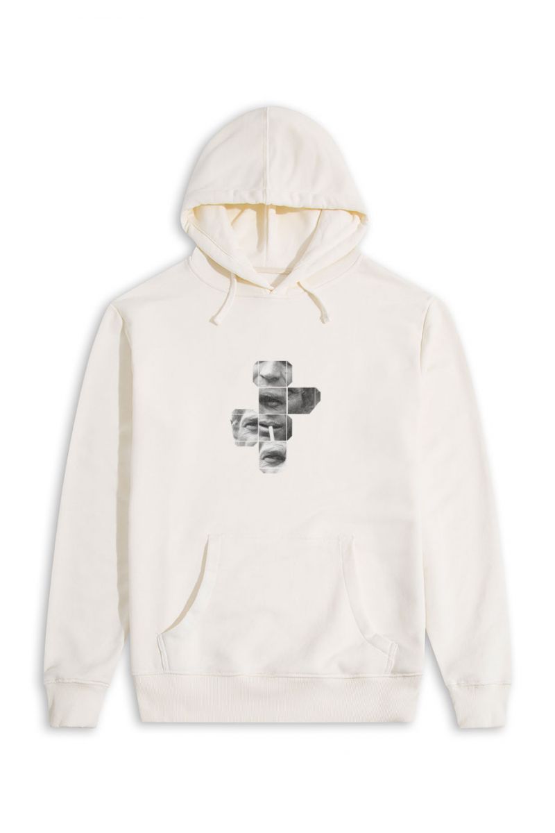 Ecru Premium Cotton Steve Tee Design Pullover Hoodie
