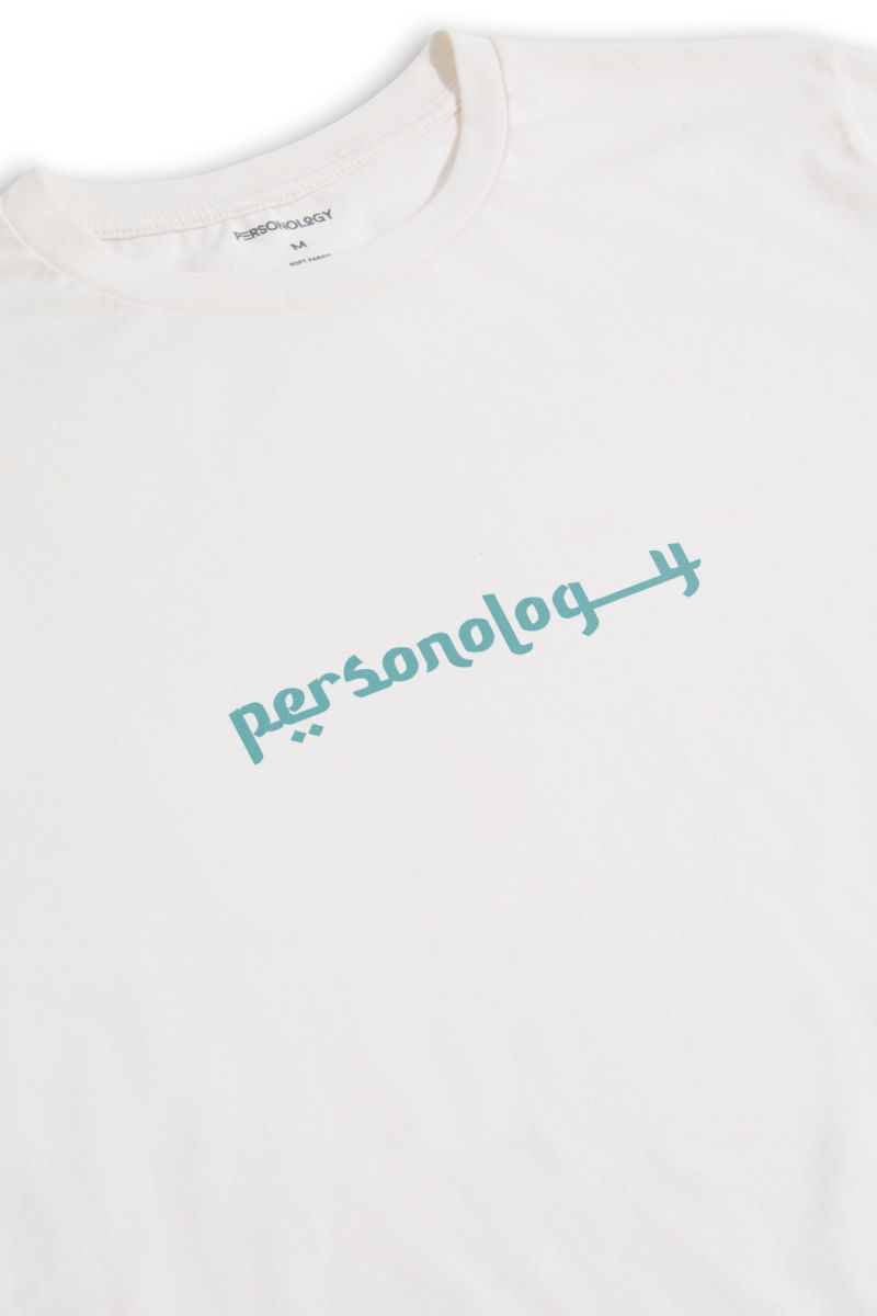 Off White Soft Fabric Ethnic Personology Design Short Sleeve Tee