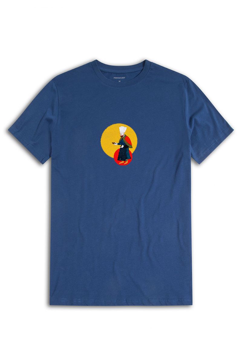 Navy Soft Fabric Ottoman Design Short Sleeve Tee