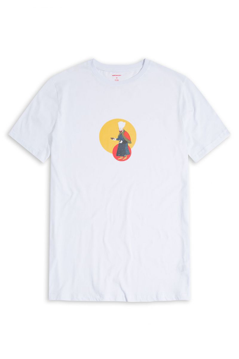 White Soft Fabric Ottoman Design Short Sleeve Tee