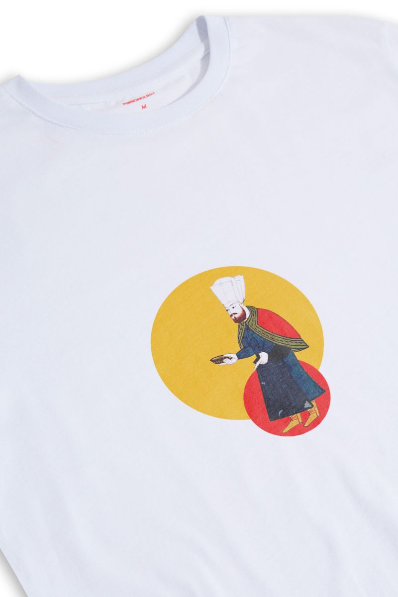 White Soft Fabric Ottoman Design Short Sleeve Tee