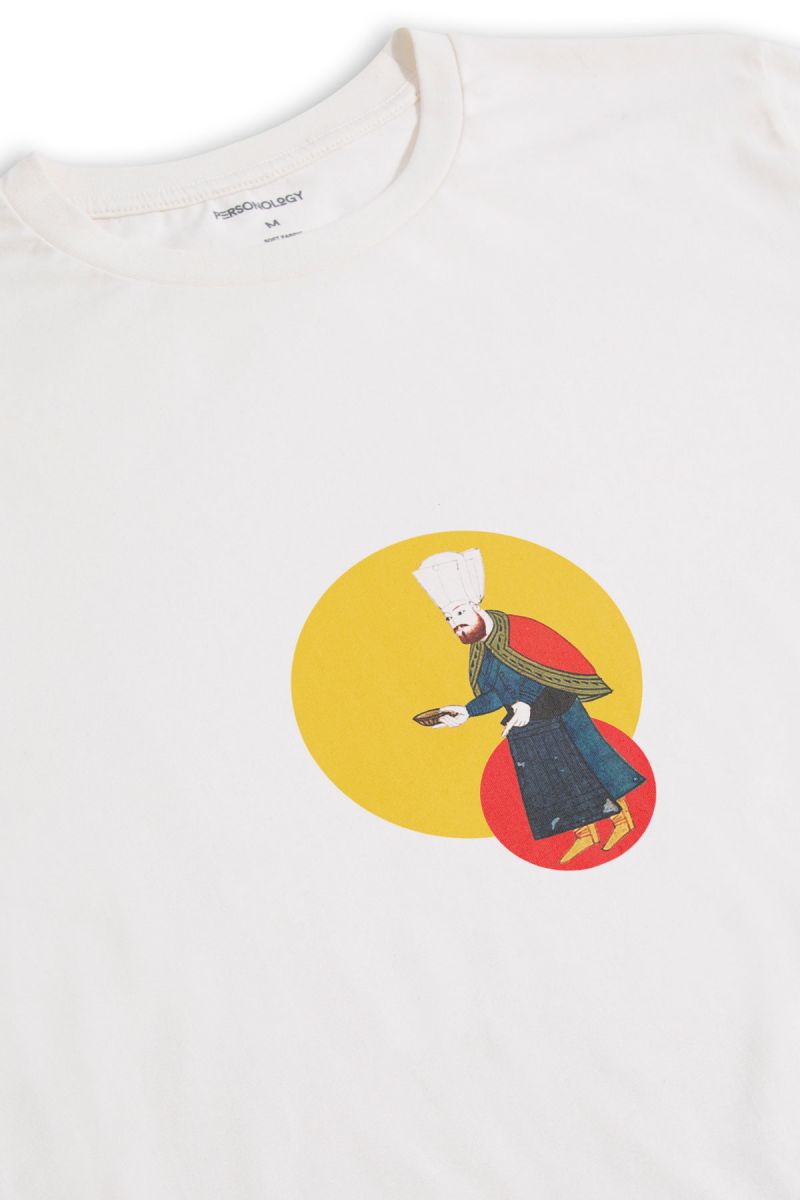 Off White Soft Fabric Ottoman Design Short Sleeve Tee