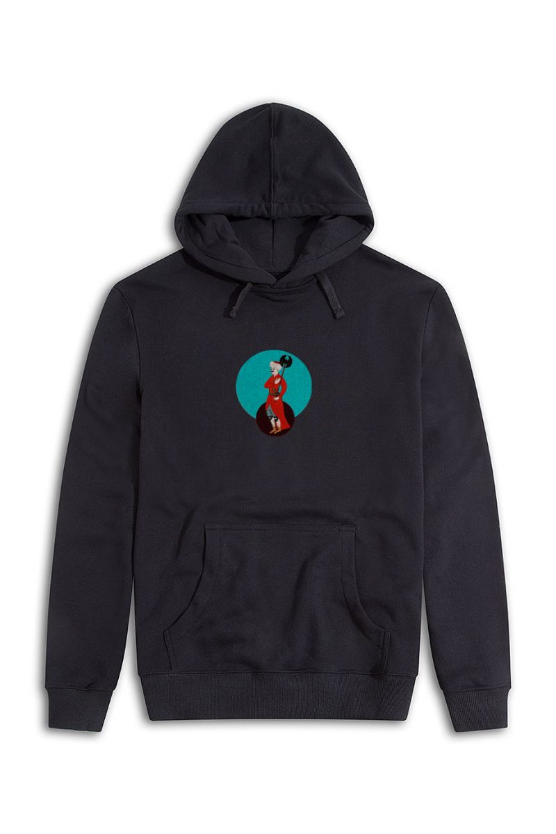Black Premium Cotton Ottoman Design Pullover Hoodie