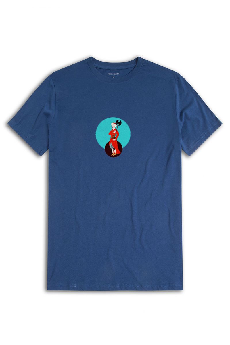 Navy Soft Fabric Ottoman Design Short Sleeve Tee