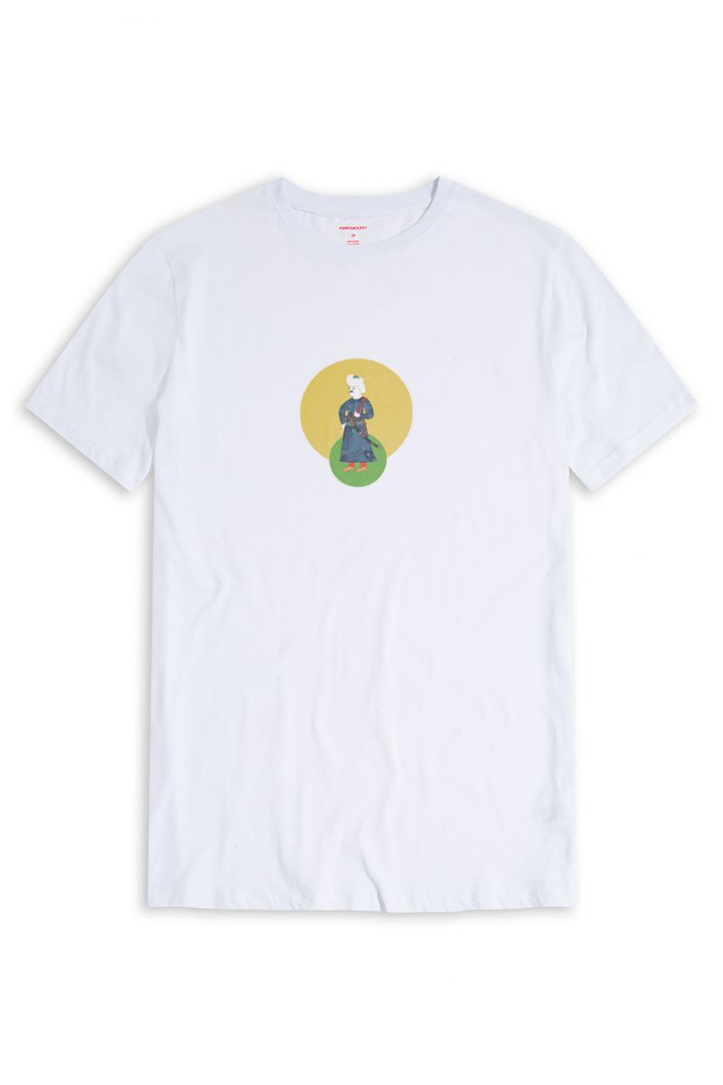 White Soft Fabric Ottoman Design Short Sleeve Tee