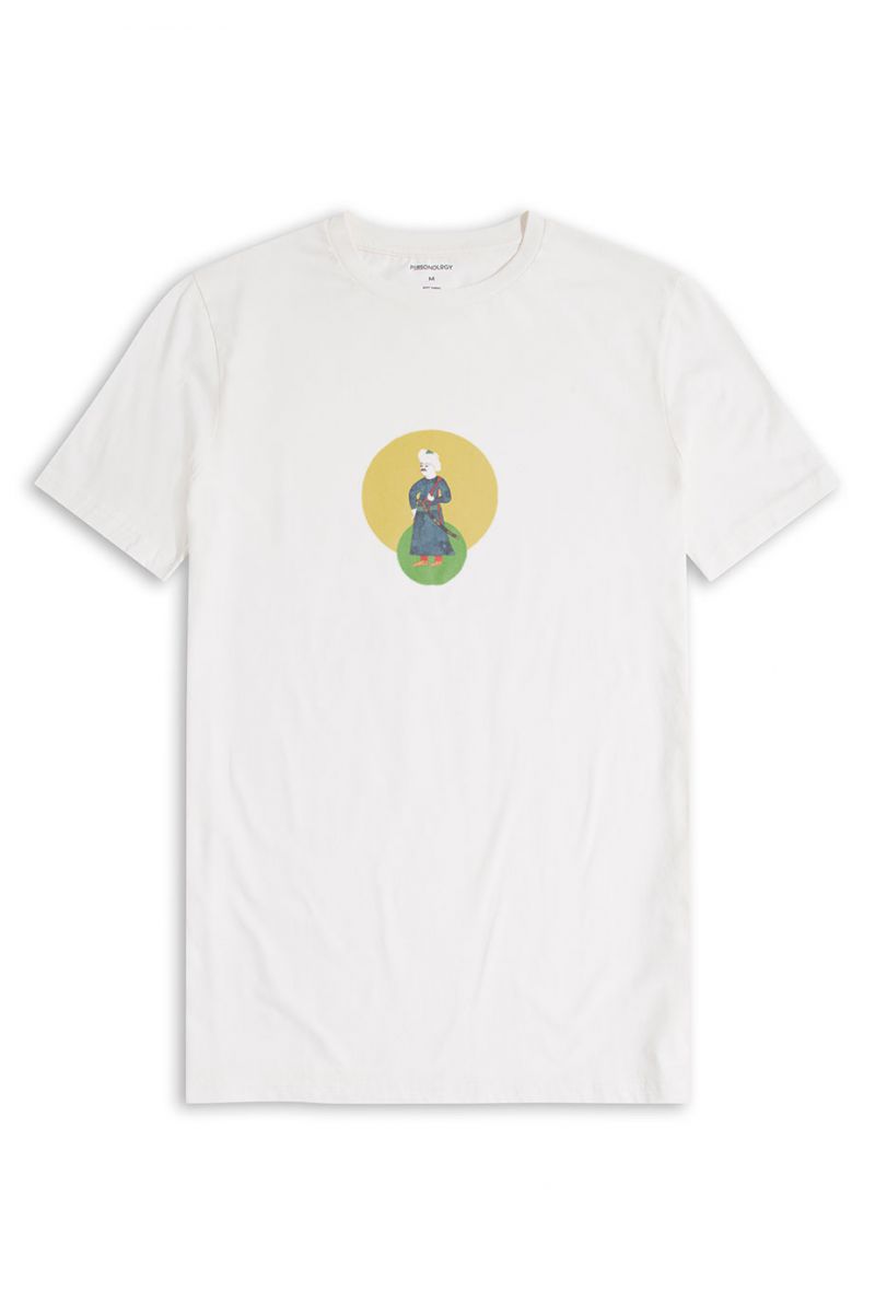 Off White Soft Fabric Ottoman Design Short Sleeve Tee