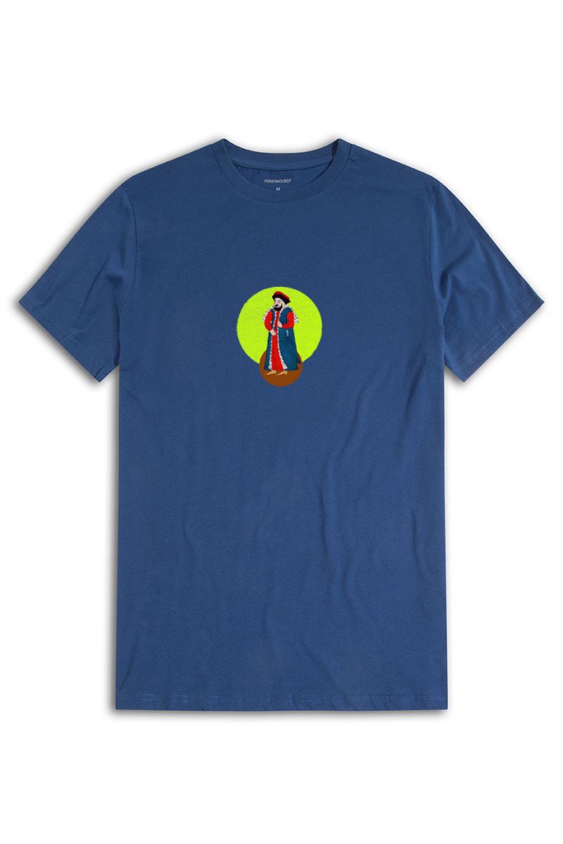 Navy Soft Fabric Ottoman Design Short Sleeve Tee