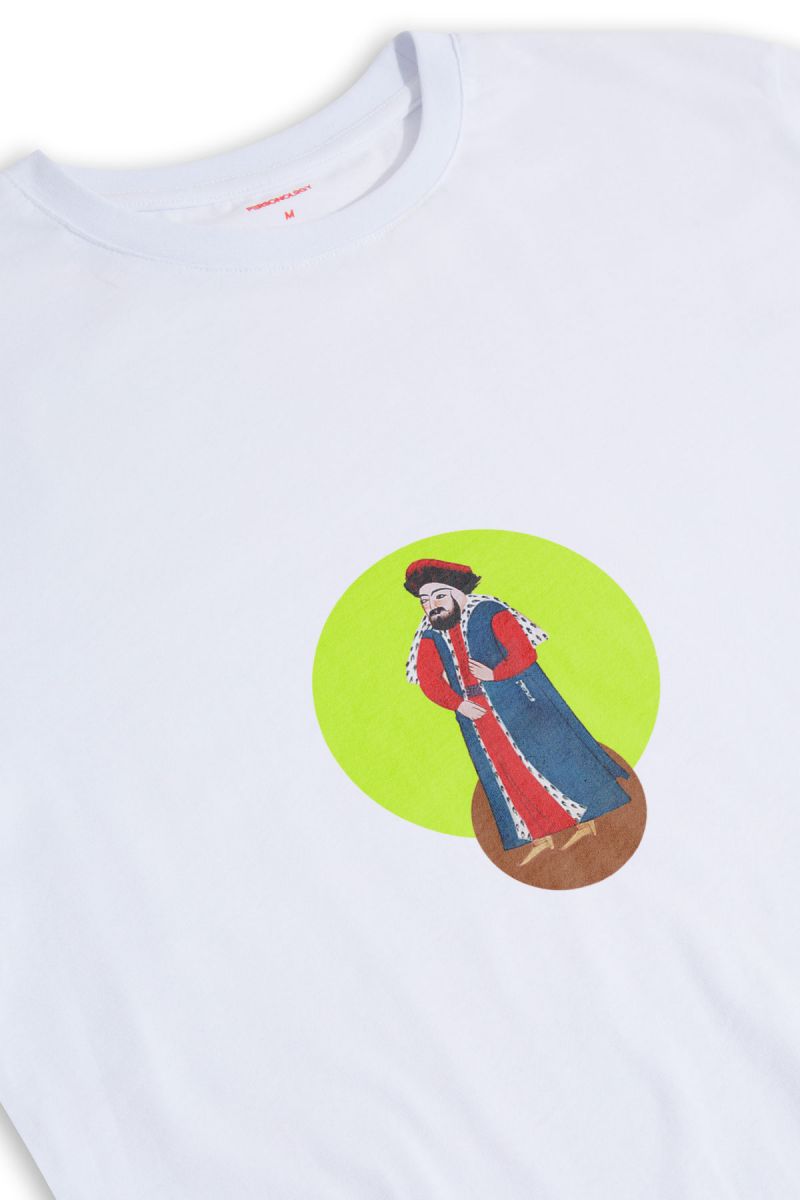 White Soft Fabric Ottoman Design Short Sleeve Tee