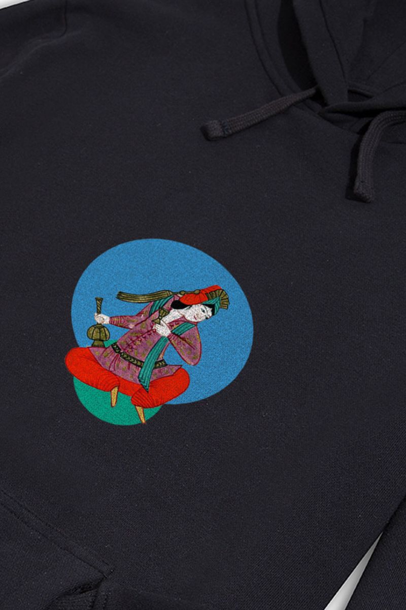 Black Premium Cotton Ottoman Design Pullover Hoodie