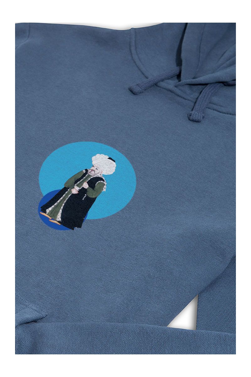 Navy Premium Cotton Ottoman Design Pullover Hoodie