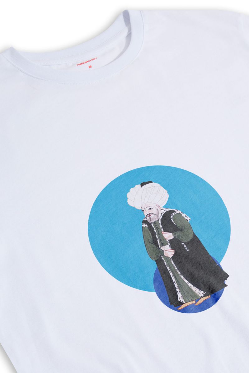 White Soft Fabric Ottoman Design Short Sleeve Tee