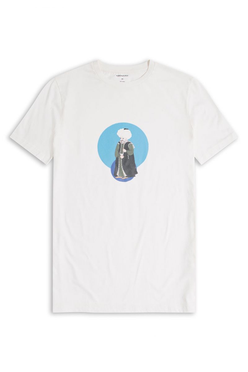 Off White Soft Fabric Ottoman Design Short Sleeve Tee