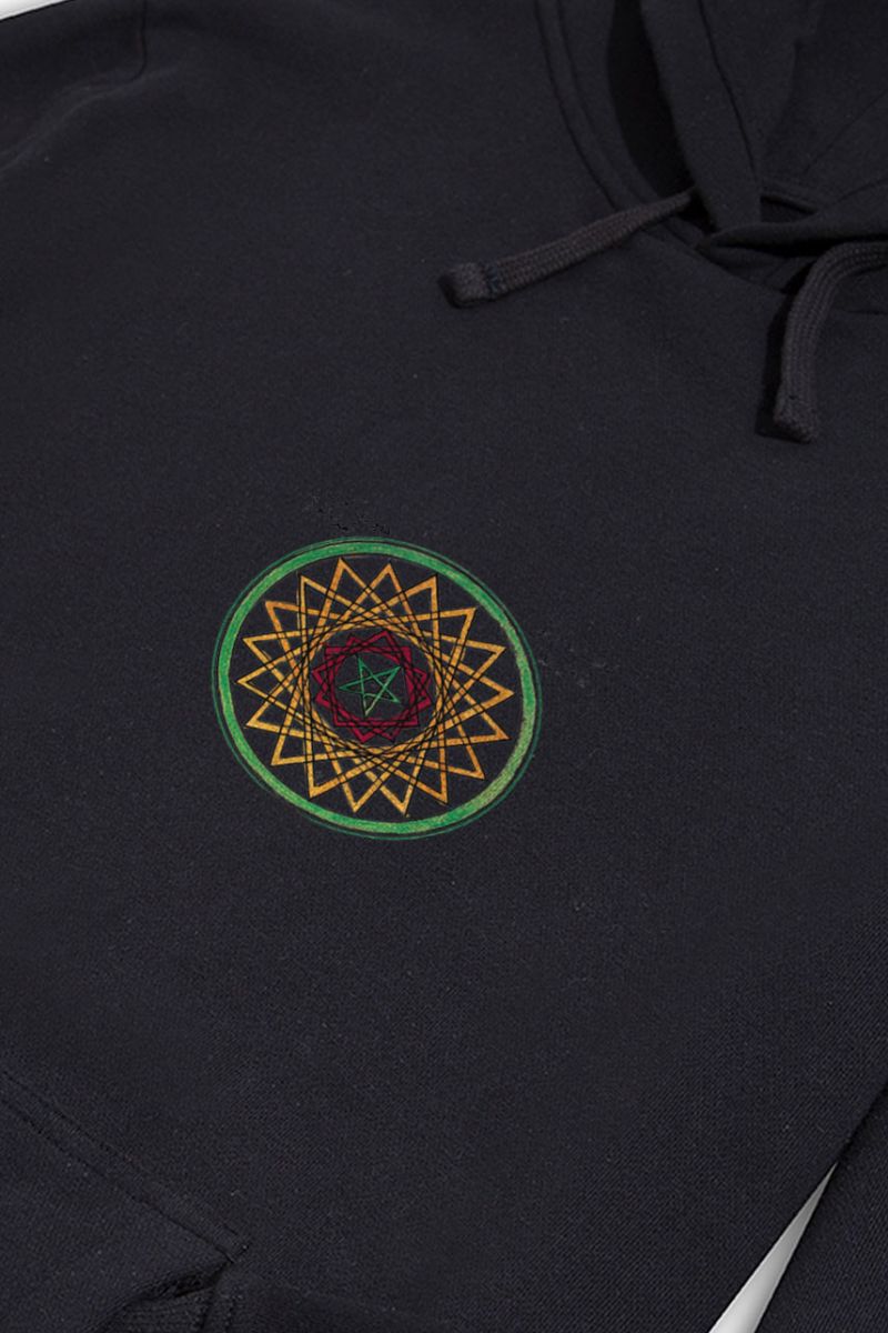 Black Premium Cotton Sufism Design Pullover Hoodie