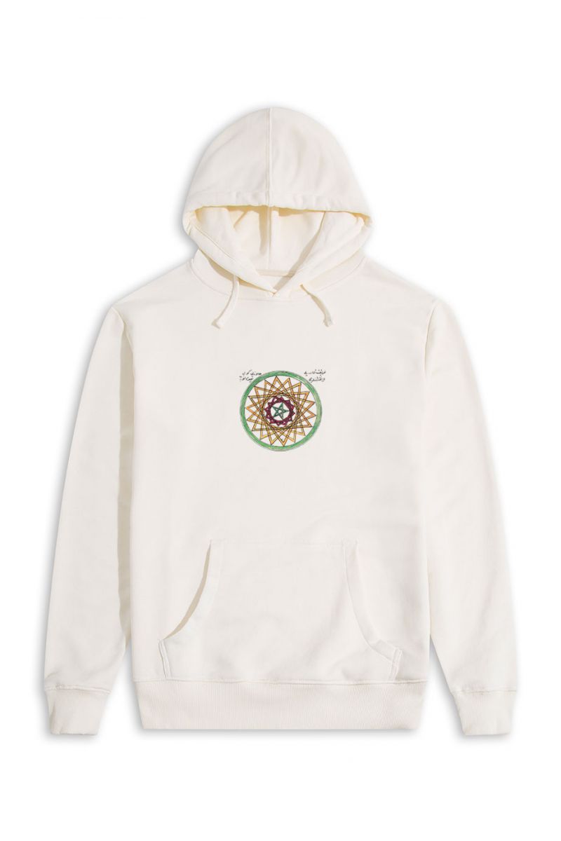 Ecru Premium Cotton Sufism Design Pullover Hoodie