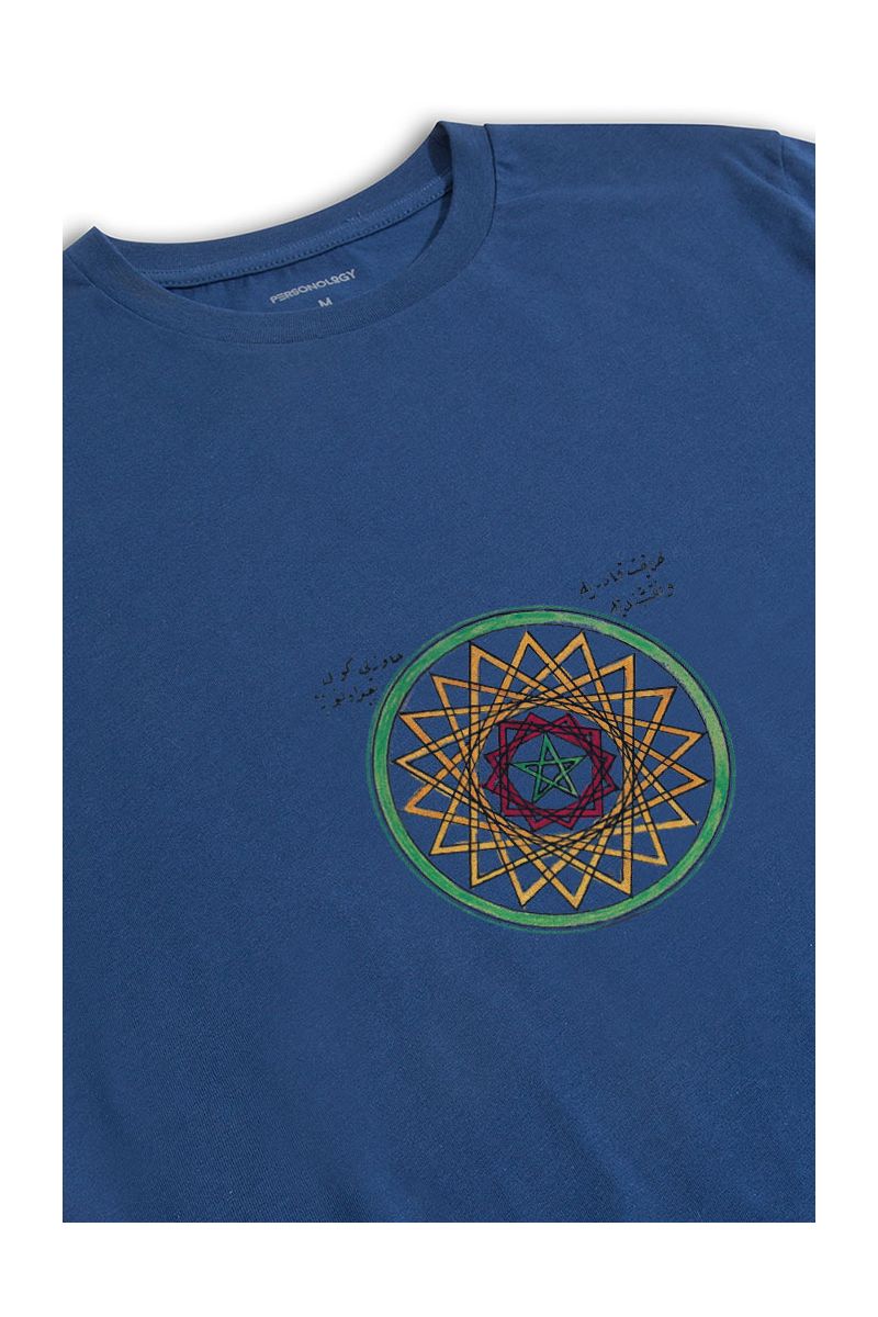 Navy Soft Fabric Sufism Design Short Sleeve Tee