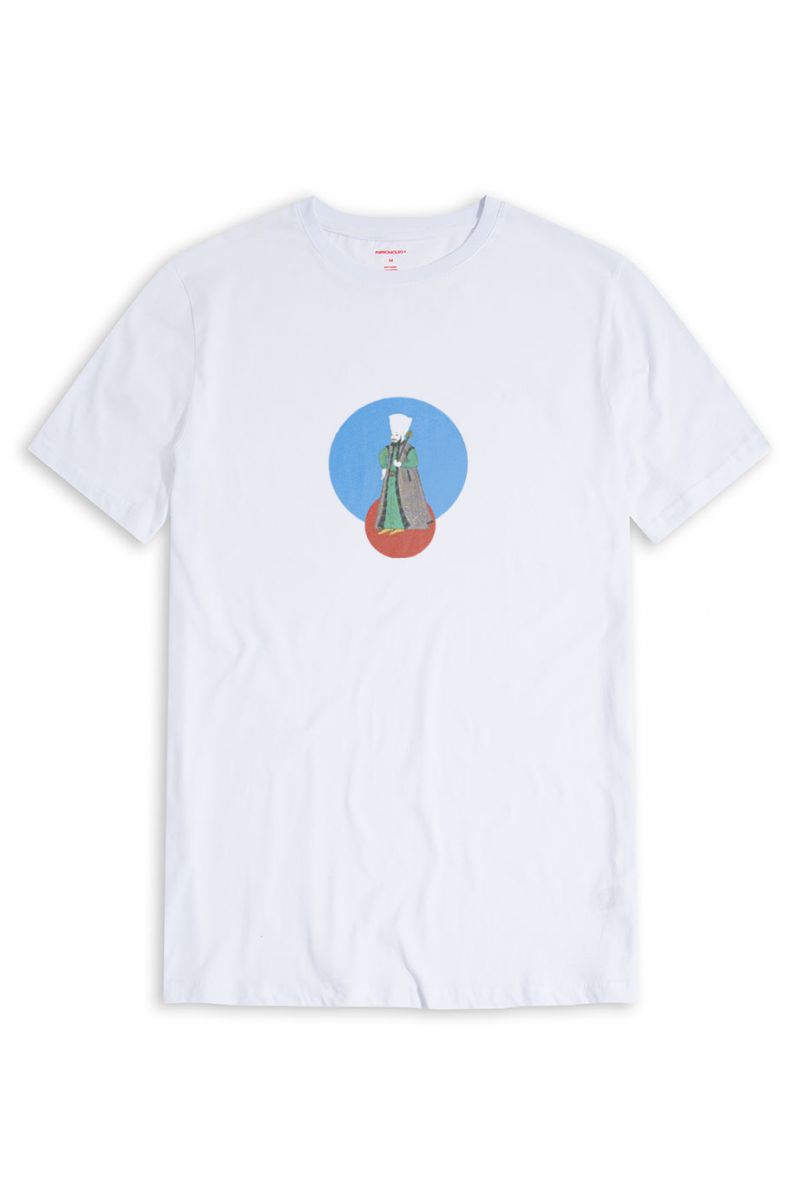 White Soft Fabric Ottoman Design Short Sleeve Tee