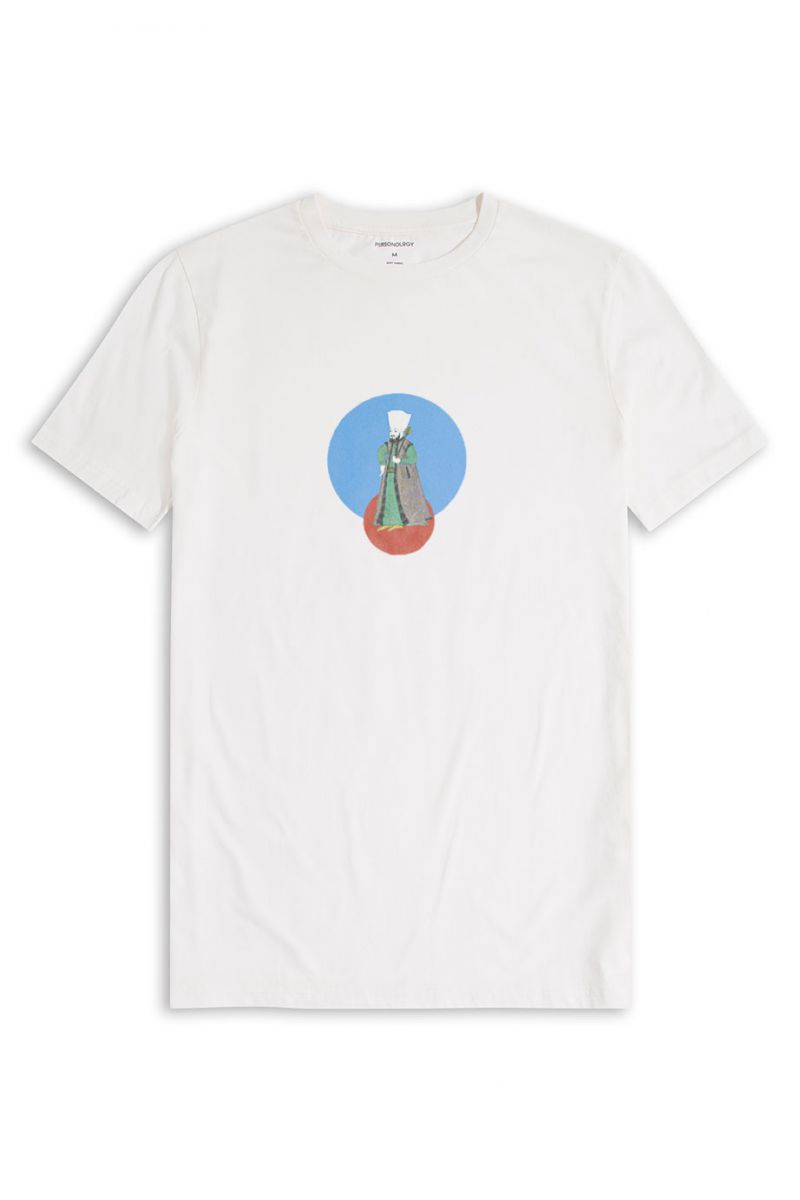 Off White Soft Fabric Ottoman Design Short Sleeve Tee