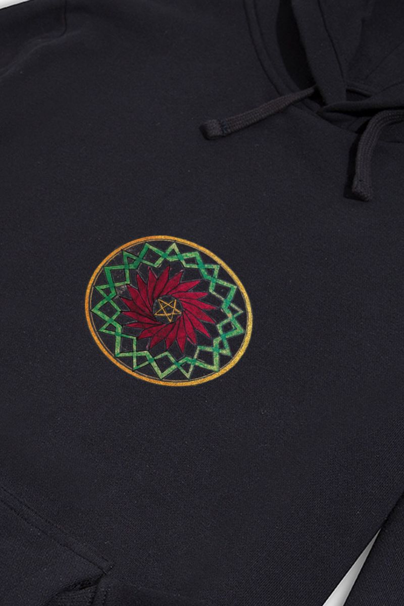 Black Premium Cotton Sufism Design Pullover Hoodie