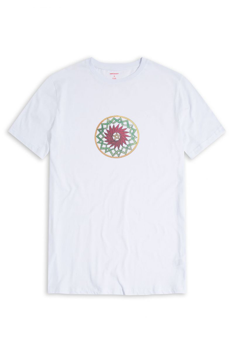 White Soft Fabric Sufism Design Short Sleeve Tee