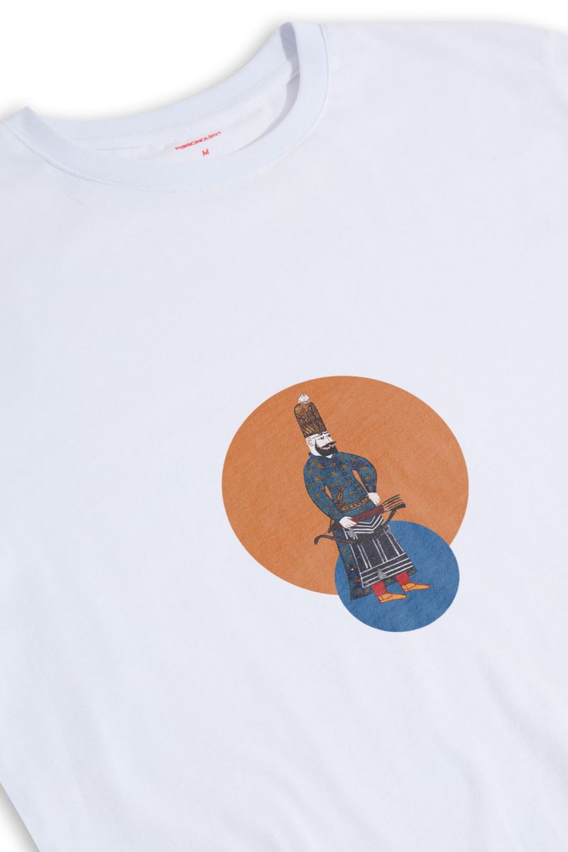 White Soft Fabric Ottoman Design Short Sleeve Tee
