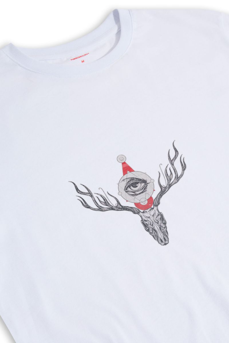 White Soft Fabric Illuminati Design Short Sleeve Tee