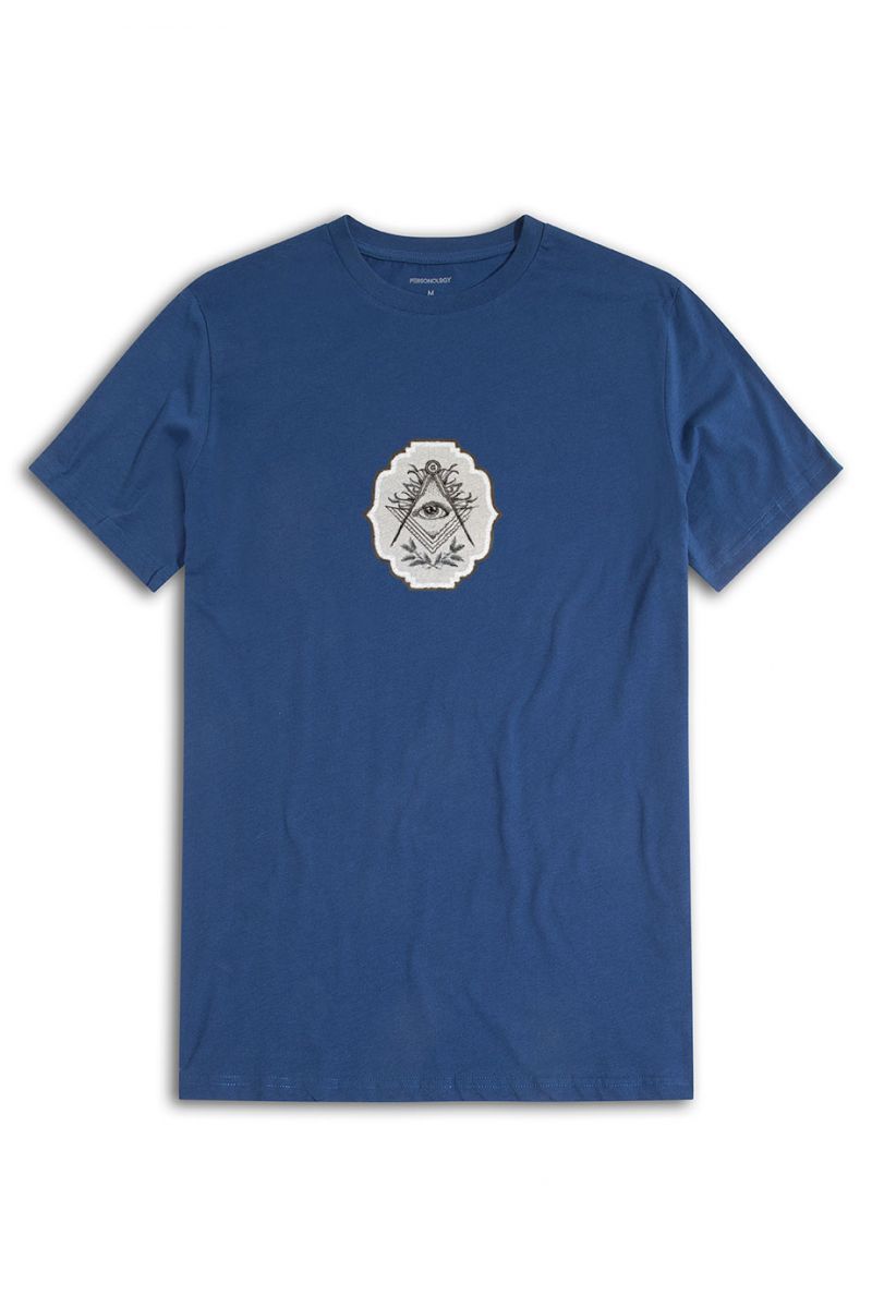 Navy Soft Fabric Illuminati Design Short Sleeve Tee