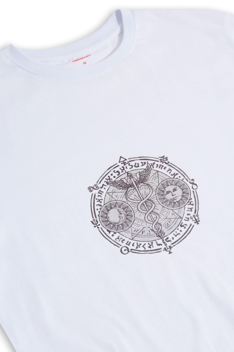 White Soft Fabric Illuminati Design Short Sleeve Tee