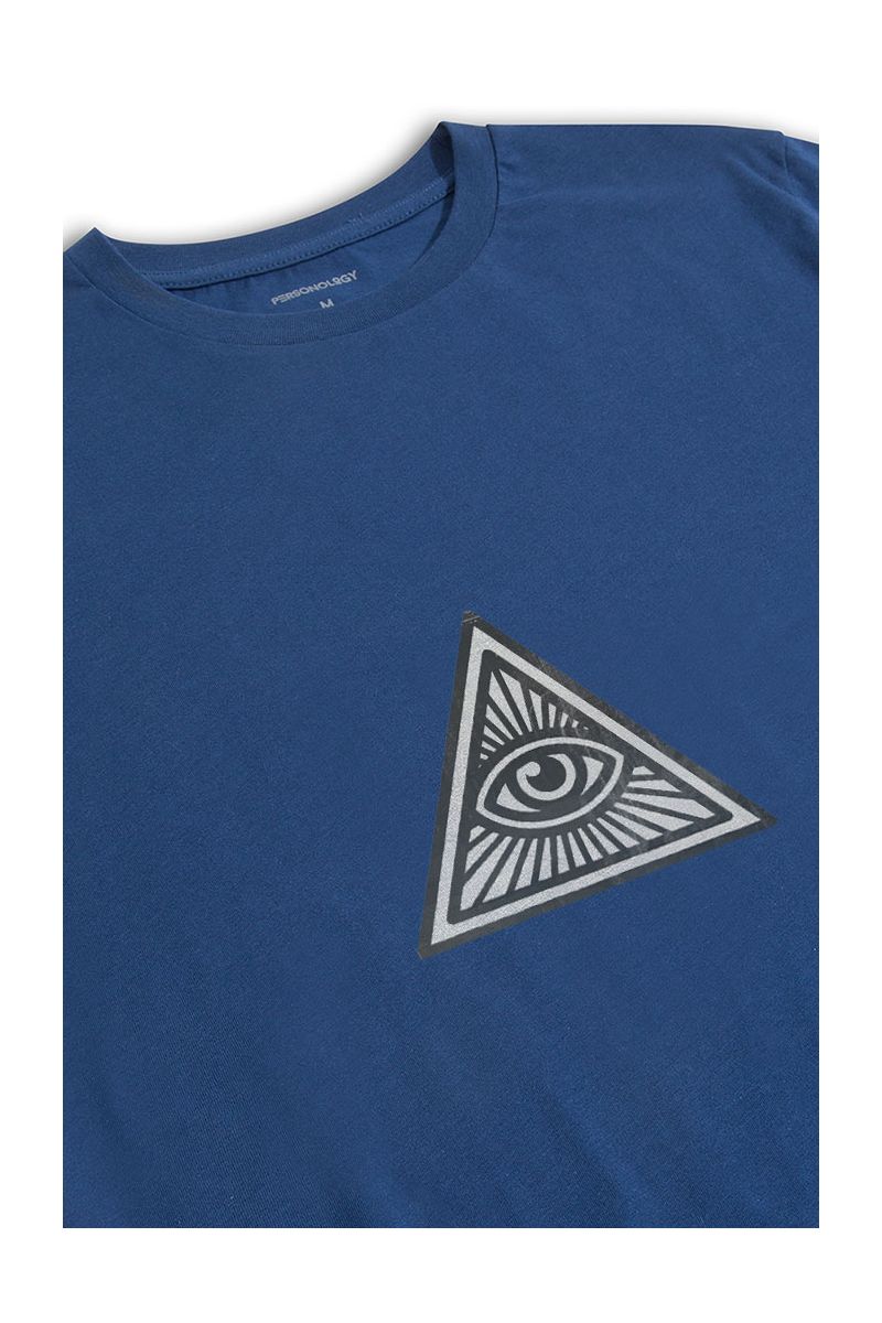 Navy Soft Fabric Illuminati Design Short Sleeve Tee