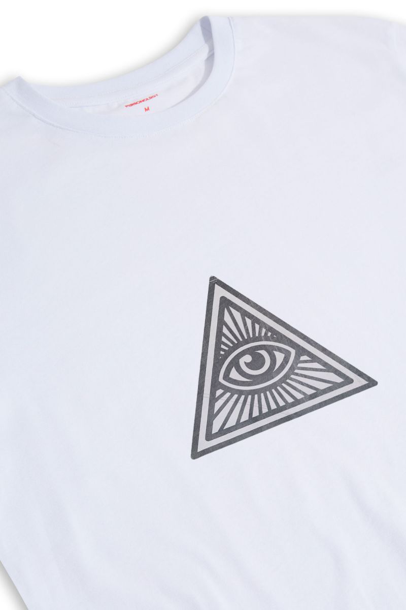 White Soft Fabric Illuminati Design Short Sleeve Tee