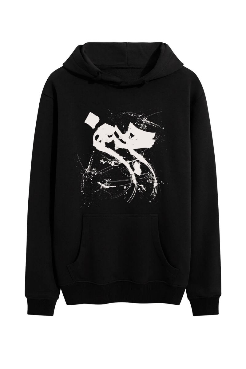 Black Premium Cotton Sufism Design Pullover Hoodie