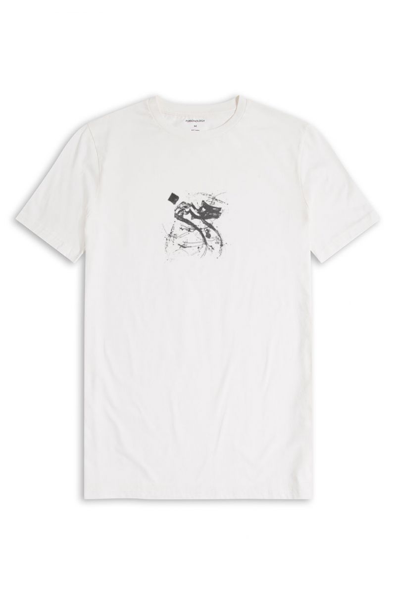 Off White Soft Fabric Sufism Design Short Sleeve Tee