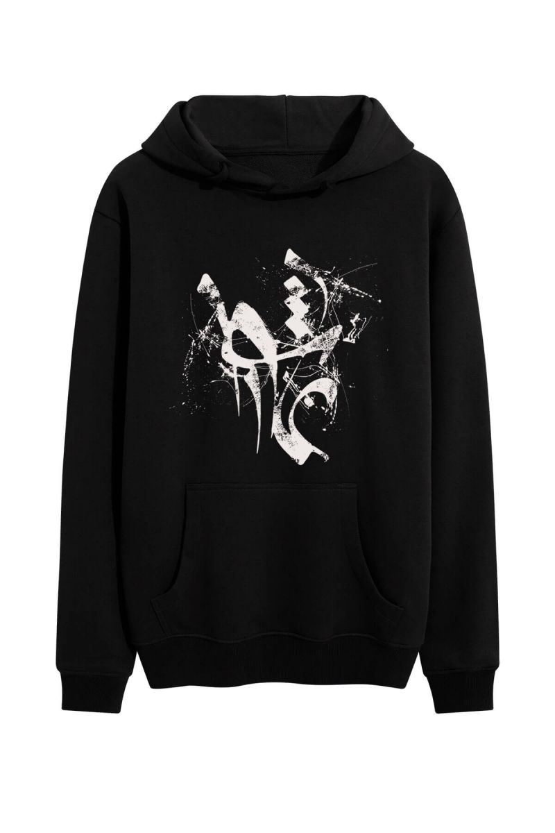 Black Premium Cotton Sufism Design Pullover Hoodie