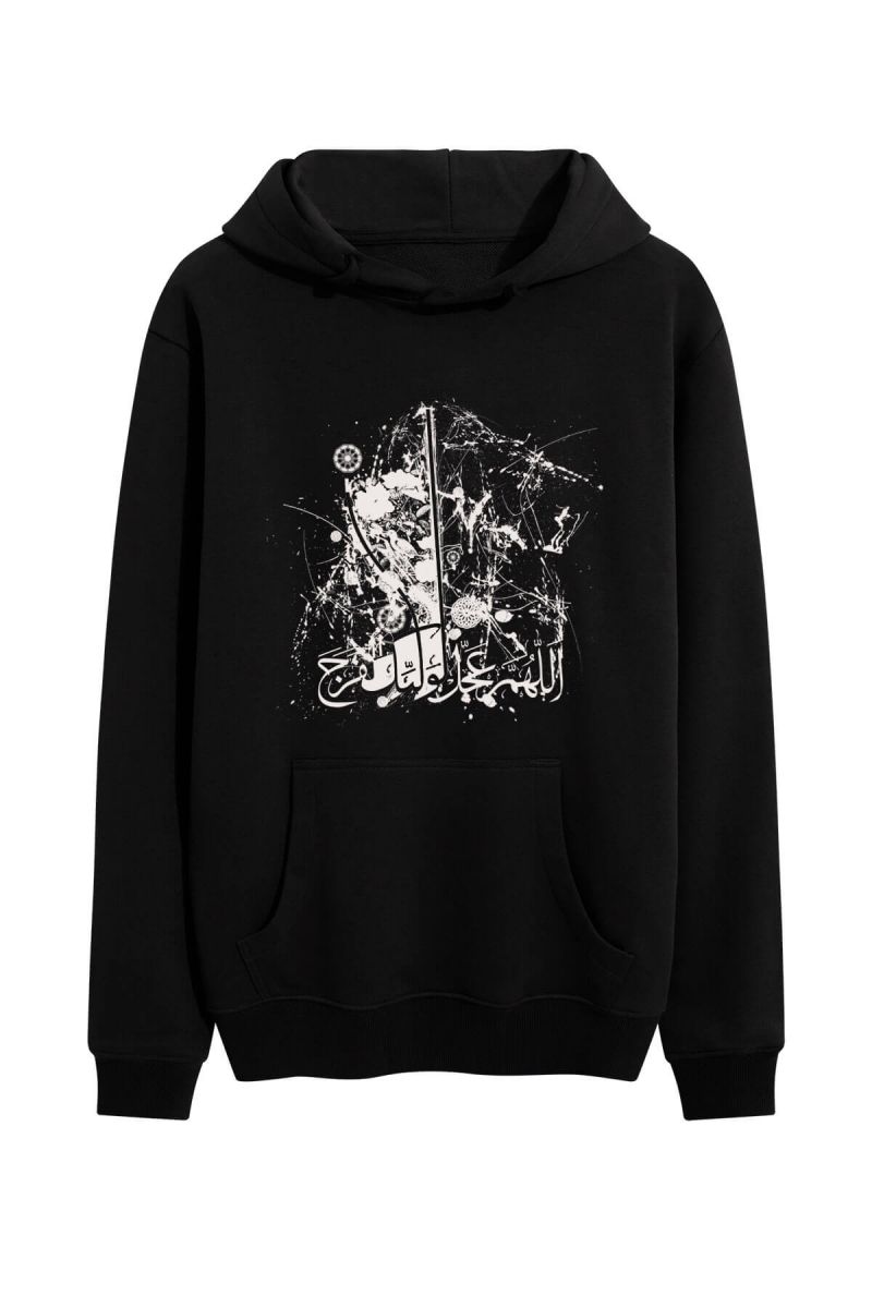 Black Premium Cotton Sufism Design Pullover Hoodie